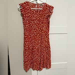 Patterned Midi Dress size small with pockets